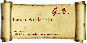 Gecse Valéria névjegykártya