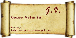 Gecse Valéria névjegykártya